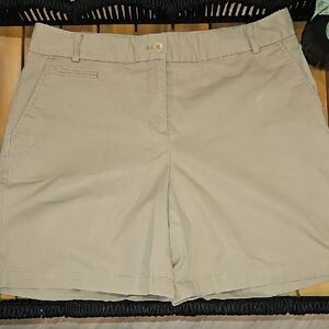 Talbots Tan Bermuda Shorts Classic Flat-Front Design